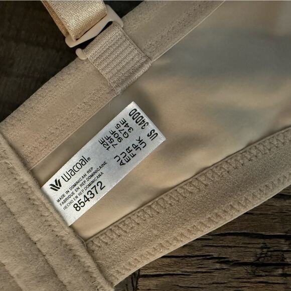 NWOT Wacoal 854372 Staying Power Wire Free Strapless Bra Sand – 34DDD - Picture 5 of 5